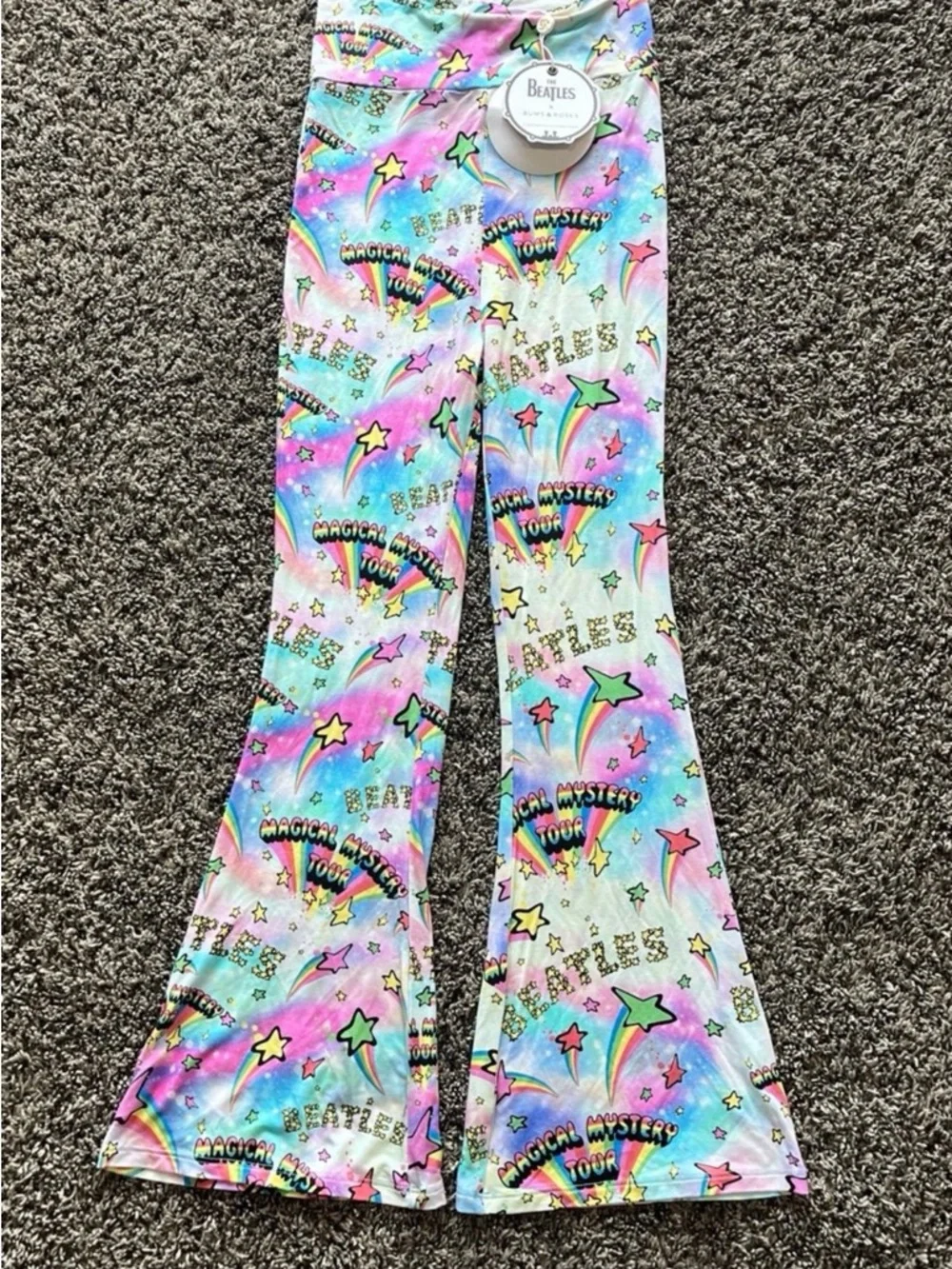 NWT The Beatles Bums n Roses Magical Mystery Tour Bell Bottom Set Girls 7/8